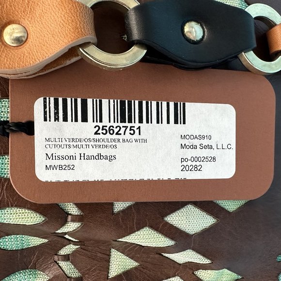 461. NWT Missoni Designer Leather Cutout Shoulder Bag - Picture 13 of 13